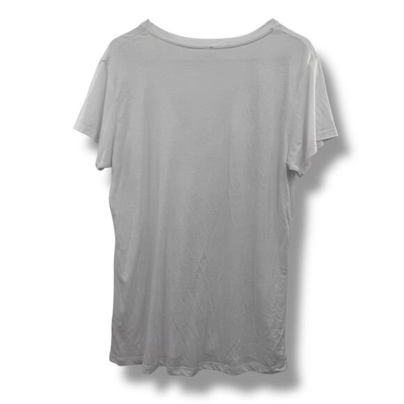 Alternative White T-Shirt Size Large Short Sleeve V-Neck Lightweight EUC - Picture 3 of 5